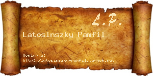 Latosinszky Pamfil névjegykártya